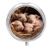 Portable Pill Box Pill Case Four Little Pigs Travel Pill Box Small Pill Case Daily Pill Container Pill Organizer Pocket Medicine Box Cute Pill Case