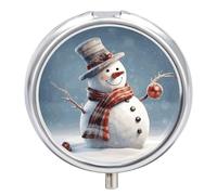 Portable Pill Box Pill Case Funny Christmas Snowman Travel Pill Box Small Pill Case Daily Pill Container Pill Organizer Pocket Medicine Box Cute Pill Case