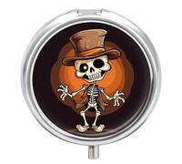 Portable Pill Box Pill Case Funny Skeleton Travel Pill Box Small Pill Case Daily Pill Container Pill Organizer Pocket Medicine Box Cute Pill Case
