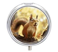 Portable Pill Box Pill Case Funny Squirrel Travel Pill Box Small Pill Case Daily Pill Container Pill Organizer Pocket Medicine Box Cute Pill Case