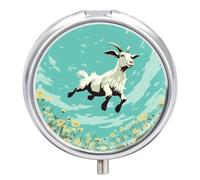 Portable Pill Box Pill Case Goat Frolic Travel Pill Box Small Pill Case Daily Pill Container Pill Organizer Pocket Medicine Box Cute Pill Case