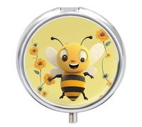 Portable Pill Box Pill Case Happy Bee Travel Pill Box Small Pill Case Daily Pill Container Pill Organizer Pocket Medicine Box Cute Pill Case