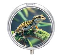 Portable Pill Box Pill Case Leopard Little Gecko Travel Pill Box Small Pill Case Daily Pill Container Pill Organizer Pocket Medicine Box Cute Pill Case