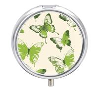 Portable Pill Box Pill Case Lime Green Butterfly Travel Pill Box Small Pill Case Daily Pill Container Pill Organizer Pocket Medicine Box Cute Pill Case