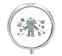 Portable Pill Box Pill Case Line Robot Travel Pill Box Small Pill Case Daily Pill Container Pill Organizer Pocket Medicine Box Cute Pill Case