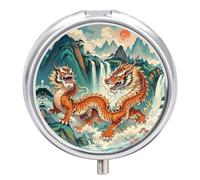 Portable Pill Box Pill Case Longhu Mountain Waterfall, China Travel Pill Box Small Pill Case Daily Pill Container Pill Organizer Pocket Medicine Box Cute Pill Case
