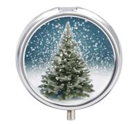 Portable Pill Box Pill Case Merry Christmas Pine Tree Travel Pill Box Small Pill Case Daily Pill Container Pill Organizer Pocket Medicine Box Cute Pill Case