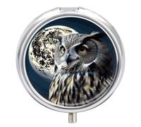 Portable Pill Box Pill Case Owl and Moon Travel Pill Box Small Pill Case Daily Pill Container Pill Organizer Pocket Medicine Box Cute Pill Case