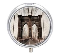 Portable Pill Box Pill Case Photo of Brooklyn Bridge Travel Pill Box Small Pill Case Daily Pill Container Pill Organizer Pocket Medicine Box Cute Pill Case