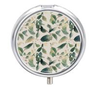Portable Pill Box Pill Case Sage Green Eucalyptus Leaves Travel Pill Box Small Pill Case Daily Pill Container Pill Organizer Pocket Medicine Box Cute Pill Case