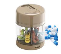 Portable Pill Box - Small Tablet Box | 7 Compartments Compact with Integrated Tablet Cutter - Ideal Pocket Travel Bag Family Leisure