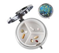 Portable Pill Box | Three Compartments Daily Pill Box | Compact Dietary Supplement Storage Medicine Container for Bag