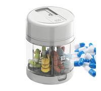 Portable Pill Box, Travel Pill Organizer, 1.97x1.97x2.76 Inches Compact Pocket Sized Compartments Medication, Supplement Bottle Case for Purse, Camping, Offices and Outdoor