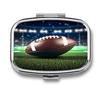 Portable Pill Case American Football Printed Small Pill Box Portable Pill Container Holder to Hold Vitamins Medication Fish Oil and Supplements