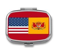Portable Pill Case American Spain Flag Printed Small Pill Box Portable Pill Container Holder to Hold Vitamins Medication Fish Oil and Supplements