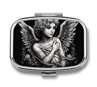 Portable Pill Case Angel Portrait Style Printed Small Pill Box Portable Pill Container Holder to Hold Vitamins Medication Fish Oil and Supplements