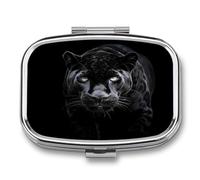 Portable Pill Case Animal Panther Printed Small Pill Box Portable Pill Container Holder to Hold Vitamins Medication Fish Oil and Supplements