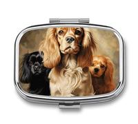 Portable Pill Case Cocker Spaniel Printed Small Pill Box Portable Pill Container Holder to Hold Vitamins Medication Fish Oil and Supplements