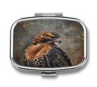 Portable Pill Case Fur and Feathers Printed Small Pill Box Portable Pill Container Holder to Hold Vitamins Medication Fish Oil and Supplements