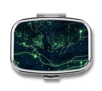 Portable Pill Case Glow in The Dark Printed Small Pill Box Portable Pill Container Holder to Hold Vitamins Medication Fish Oil and Supplements