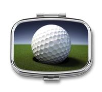 Portable Pill Case Golf Ball Printed Small Pill Box Portable Pill Container Holder to Hold Vitamins Medication Fish Oil and Supplements