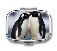 Portable Pill Case I Love Penguins Printed Small Pill Box Portable Pill Container Holder to Hold Vitamins Medication Fish Oil and Supplements