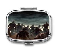 Portable Pill Case Many Zombie Printed Small Pill Box Portable Pill Container Holder to Hold Vitamins Medication Fish Oil and Supplements