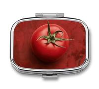 Portable Pill Case Tomatoes on The Wall Printed Small Pill Box Portable Pill Container Holder to Hold Vitamins Medication Fish Oil and Supplements