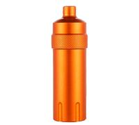 Portable Pill Case, Waterproof Seal Bottle, Waterproof Pill Holder,Pill Box Metal Small Pocket Survival Capsule Container for Hunting Camping Mountaineering (Pointed Head, Orange)