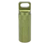 Portable Pill Case, Waterproof Seal Bottle, Waterproof Pill Holder,Pill Box Metal Small Pocket Survival Capsule Container for Hunting Camping Mountaineering (Green)