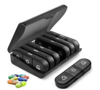 Portable Pill Cases with Compartment Dividers - 7 Day Pill Organizer 3 Times a Day, Large Travel Pill Box with Removable Divided Trays for Medication, Vitamins, Fish Oil & Supplements(Set-d)