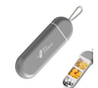 Portable Pill Container for Adults, 3 Compartments Pill Box with Storage Case, Practical Medicine Organiser for Travel, Office & Daily Life, Waterproof & Hygienic, Compact & Lightweight