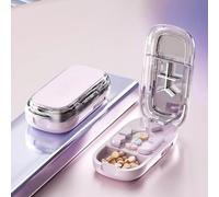 Portable Pill Cutter,1/2 1/4 Pills Splitter for Large,Pill Storage Organizer with Improved Sharp Blade, for Large, Small and Tiny Pills,Pill Storage Organizer,Easy to Carry (Sakura Pink)