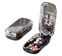 Portable Pill Cutter and Tablet Splitter with Storage Box - Adjustable Pill Splitter for Small & Large Pills, 1/2 1/3 1/4 Dose Cutter for Vitamins and Supplements, Easy to Use & Travel-Friendly