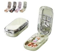 Portable Pill Cutter Box, Pill Cutter Splitter for Small and Tiny Pills with Stainless Steel and Centering Guide Tablet, Accurate Pills Alignment, Cutters Halves/Third/Quarters (Green)