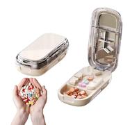 Portable Pill Cutter for Cutting Multiple Pills,1/2 1/3 1/4 Pill Cutter Splitter for Large, Small and Tiny Pills,Stainless Steel Blade Cutters,Centering Alignment Device,Daily Pill Case (White)