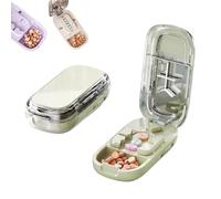 Portable Pill Cutter, for Small and Tiny Pills with Stainless Steel and Pill Centering Guide, Precise Pill Alignment, Cut Halves/Thirds/Quarters (Green)