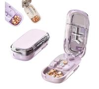 Portable Pill Cutter, for Small and Tiny Pills with Stainless Steel and Pill Centering Guide, Precise Pill Alignment, Cut Halves/Thirds/Quarters (Pink)