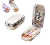 Portable Pill Cutter, for Small and Tiny Pills with Stainless Steel and Pill Centering Guide, Precise Pill Alignment, Cut Halves/Thirds/Quarters (White)