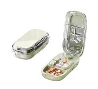 Portable Pill Cutter, for Small and Tiny Pills with Stainless Steel and Pill Centering Guide, Precise Pill Alignment, Cut Halves/Thirds/Quarters (Green)