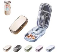 Portable Pill Cutter,Pill Cutter,1/2 1/4 Pills Cutters for Cutting Multiple,Accurate Centering Alignment Device for Cutting Multiple Pills at a Time in Half (Blue)