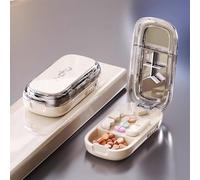 Portable Pill Cutter, Professional E-Chu Pill Cutter Splitter for Small and Tiny Pills, Adjustable Pills Cutters Splitter Halves/Third/Quarters with Centering Device, Easy to Use and Travel Sized(Whit