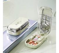 Portable Pill Cutter, Professional E-Chu Pill Cutter Splitter for Small and Tiny Pills, Adjustable Pills Cutters Splitter Halves/Third/Quarters with Centering Device, Easy to Use and Travel Sized(Gree