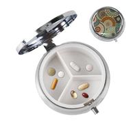 Portable Pill Holder, 3 Compartments Compact Pill Box, for Supplements and Drugs Use Gym Travel Car School Office