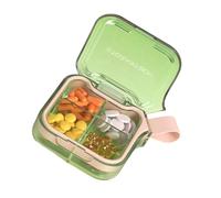 Portable pill organizer box with 4 or 7 compartments for daily medication management and travel convenience