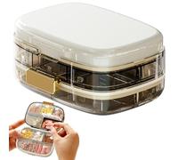 Portable Pill Organizer with Triple Seal - 10 Compartment Travel Medicine Case, 7 Day Vitamin Storage for Daily Medication Management, White