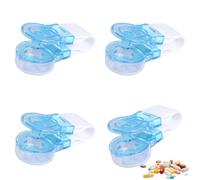 Portable Pill Taker, 4 Pieces Pill Taker Remover, Pills Pack Opener Assistance Tool, No Touch Easy to Take Pill Out, Tablet Pill Blister Pack Opener, Pill Dispenser Storage Box