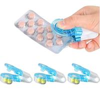 Portable Pill Taker，Pill Popper Blister Packs，Portable Pill Box, Tablet Dispenser, Small Pills Dispenser Remover, Easy to Take Out Pills from Package 7.5 x 3 cm (3pcs)