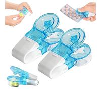 Portable Pill Taker, Pill Taker Remover Lightweight Small Pills Dispenser Remover No Contact Tablets Pills Blister Pack Opener Elderly Medication Dispenser Pill Cutter for Small Pills (2pcs)