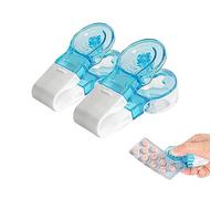 Portable Pill Taker, Small Pills Dispenser Remover, Pill Puncher with Container, Tablet Cutter for Pills, No Contact Easy to Take Medicine Take Out Tool, Easy to Take Out Pills from Package (2PCS)